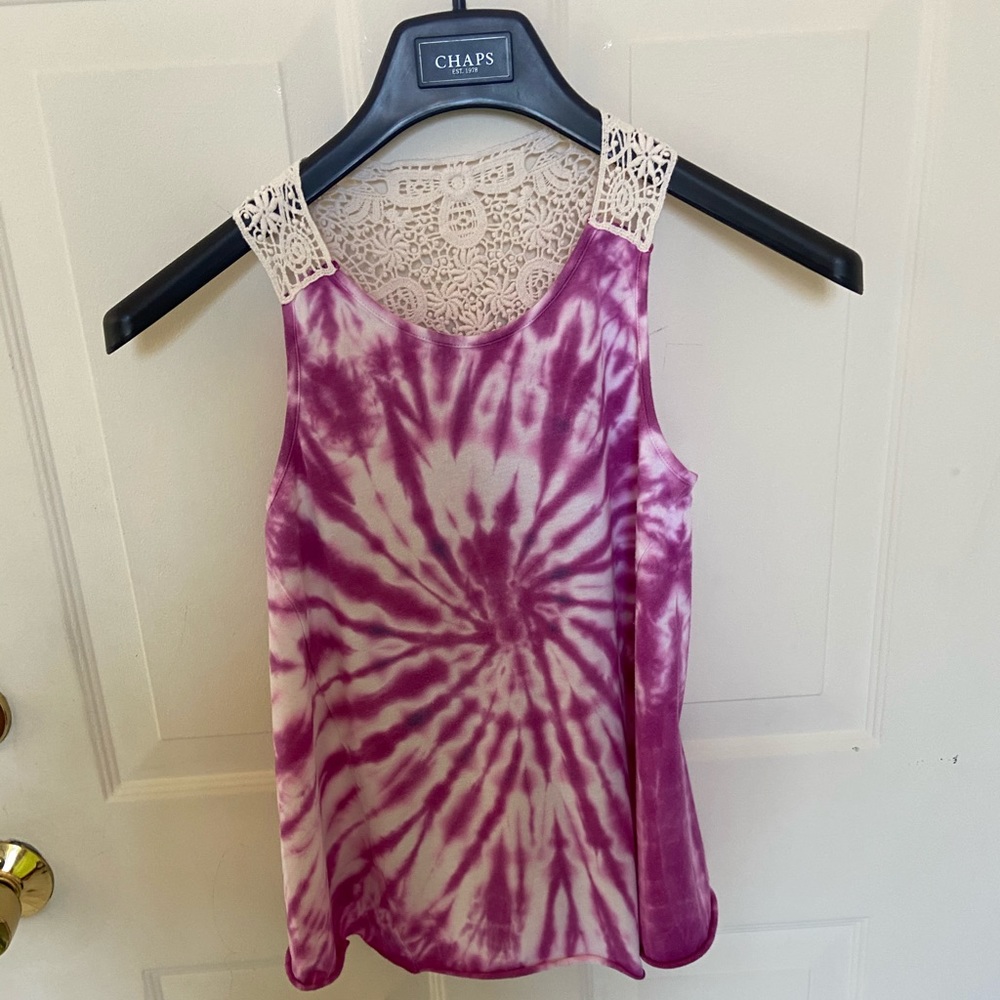 tie dye lace razor back